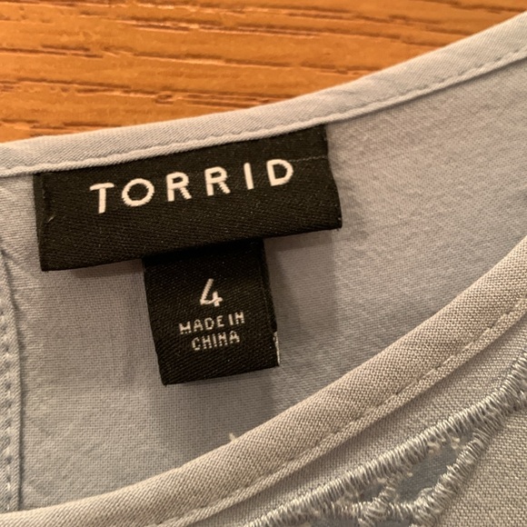 Torrid Light Blue Sleeveless Top with cut out designs - Picture 5 of 10